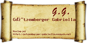 Götzemberger Gabriella névjegykártya